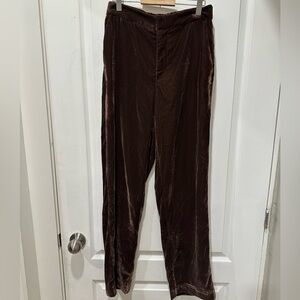 a new day Chocolate Brown Velvet Straight Leg Pants